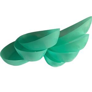 Mint green polypropylene‎ large boat oblong fruit bowls serve wear picnic party